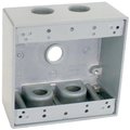 Hubbell Electrical Box, Outlet Box, 2 Gang 709052